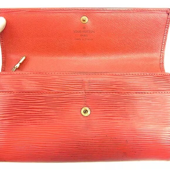 Louis Vuitton Wallet Purse Long Wallet Epi Red Woman unisex Authentic Used - Picture 5 of 6